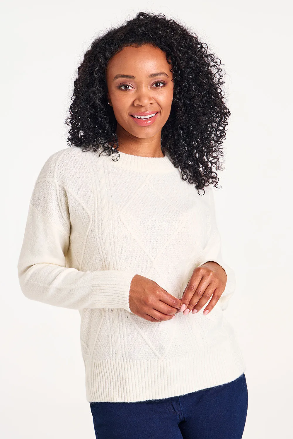 Diamond Cable Knit Jumper