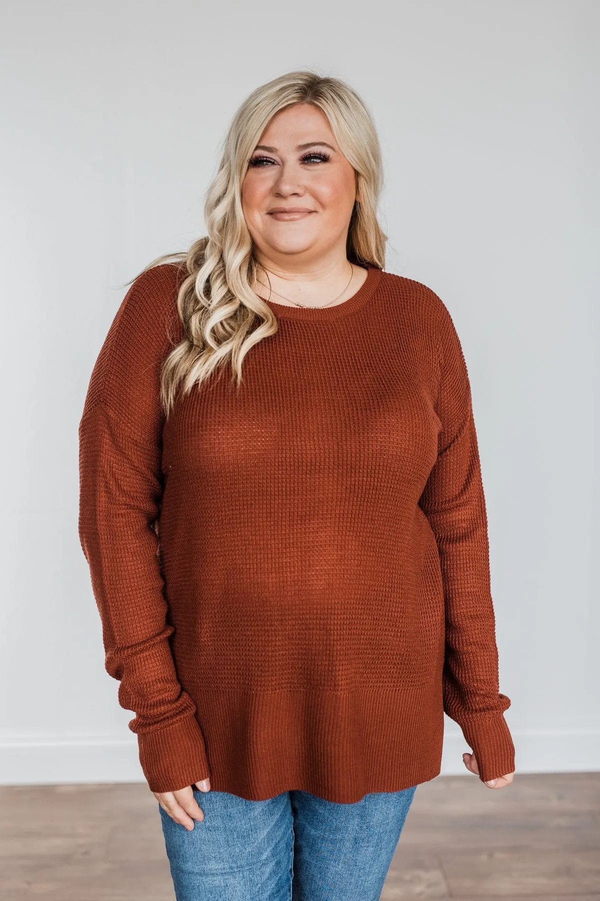 Dream About Us Knit Sweater- Copper