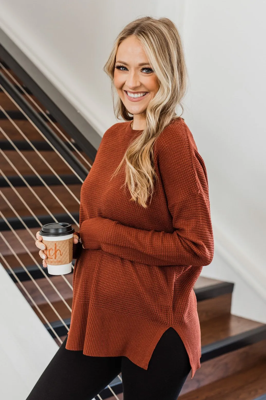 Dream About Us Knit Sweater- Copper