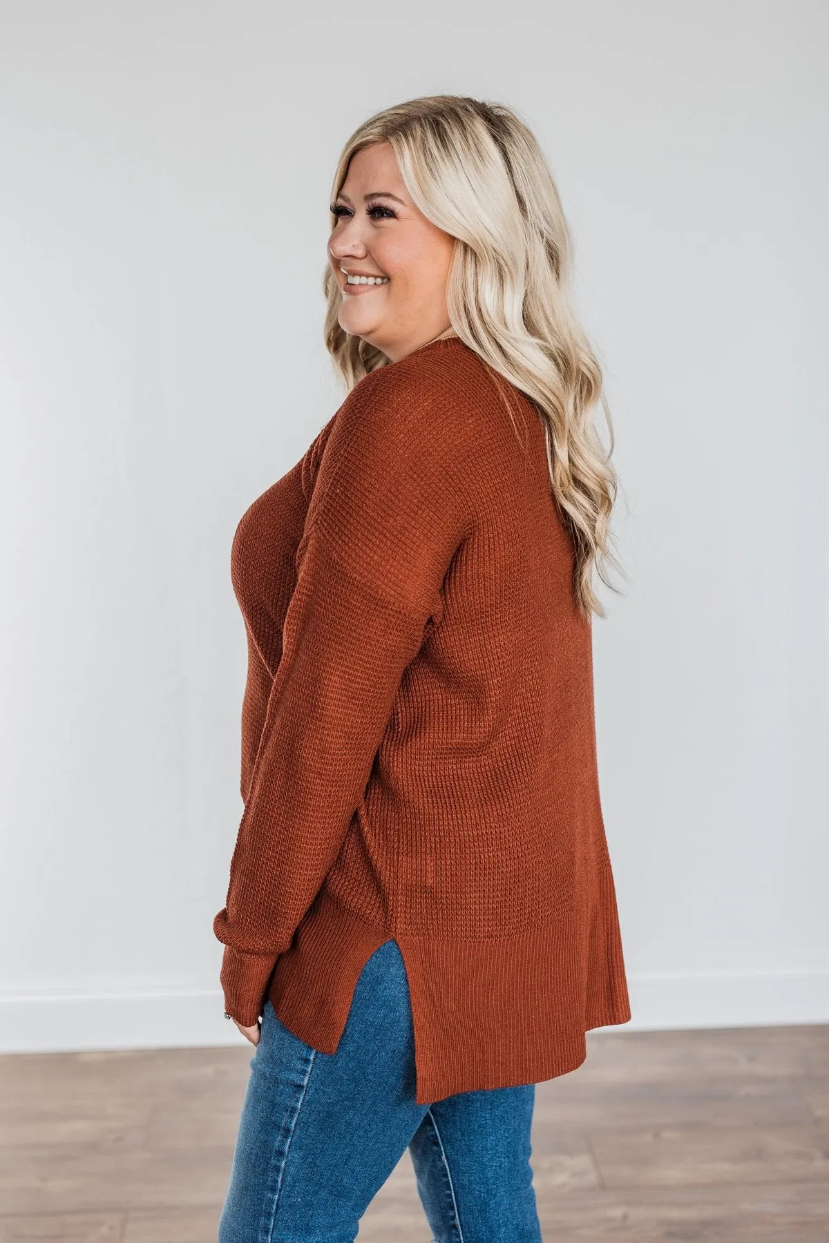 Dream About Us Knit Sweater- Copper