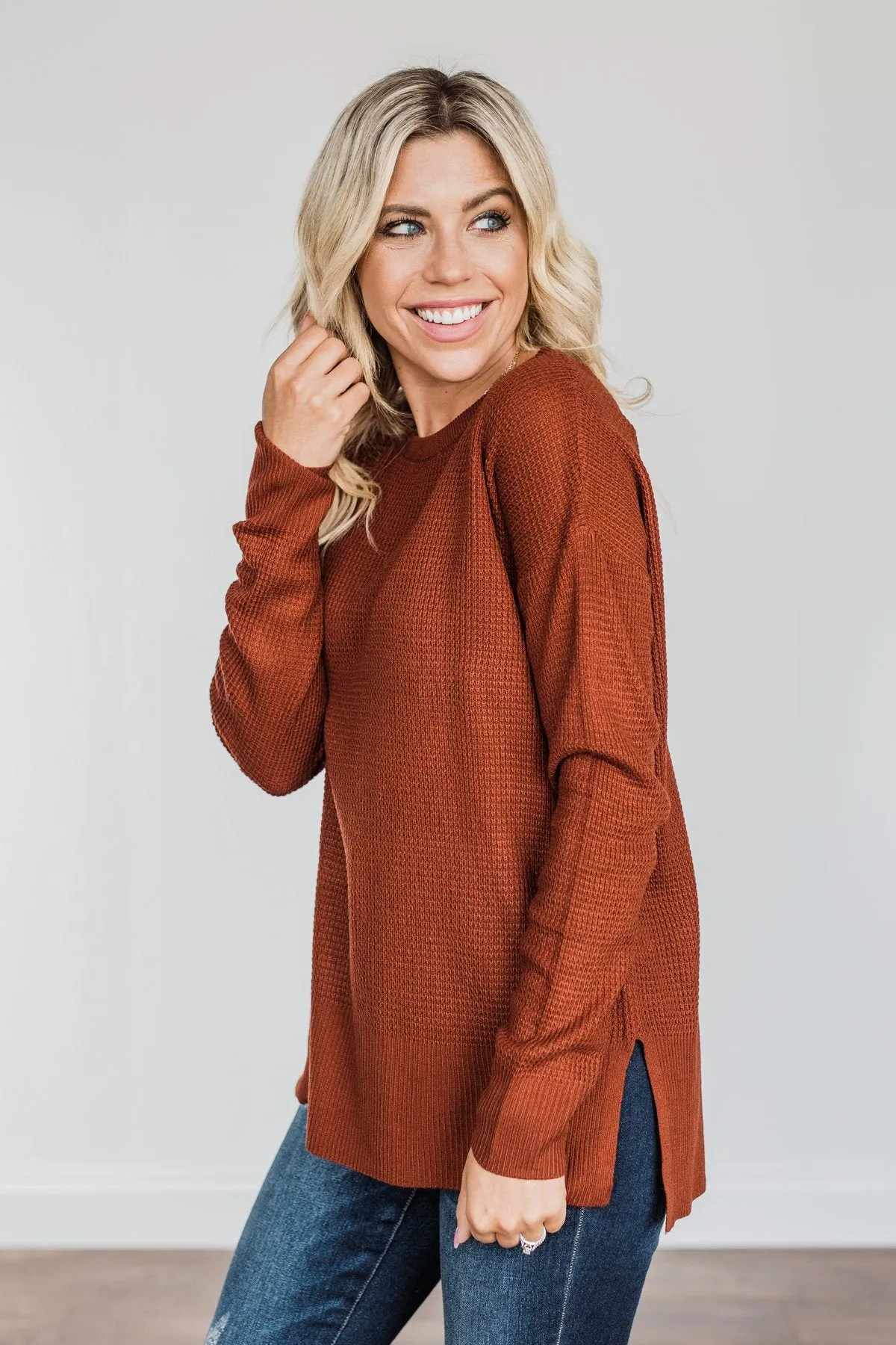 Dream About Us Knit Sweater- Copper