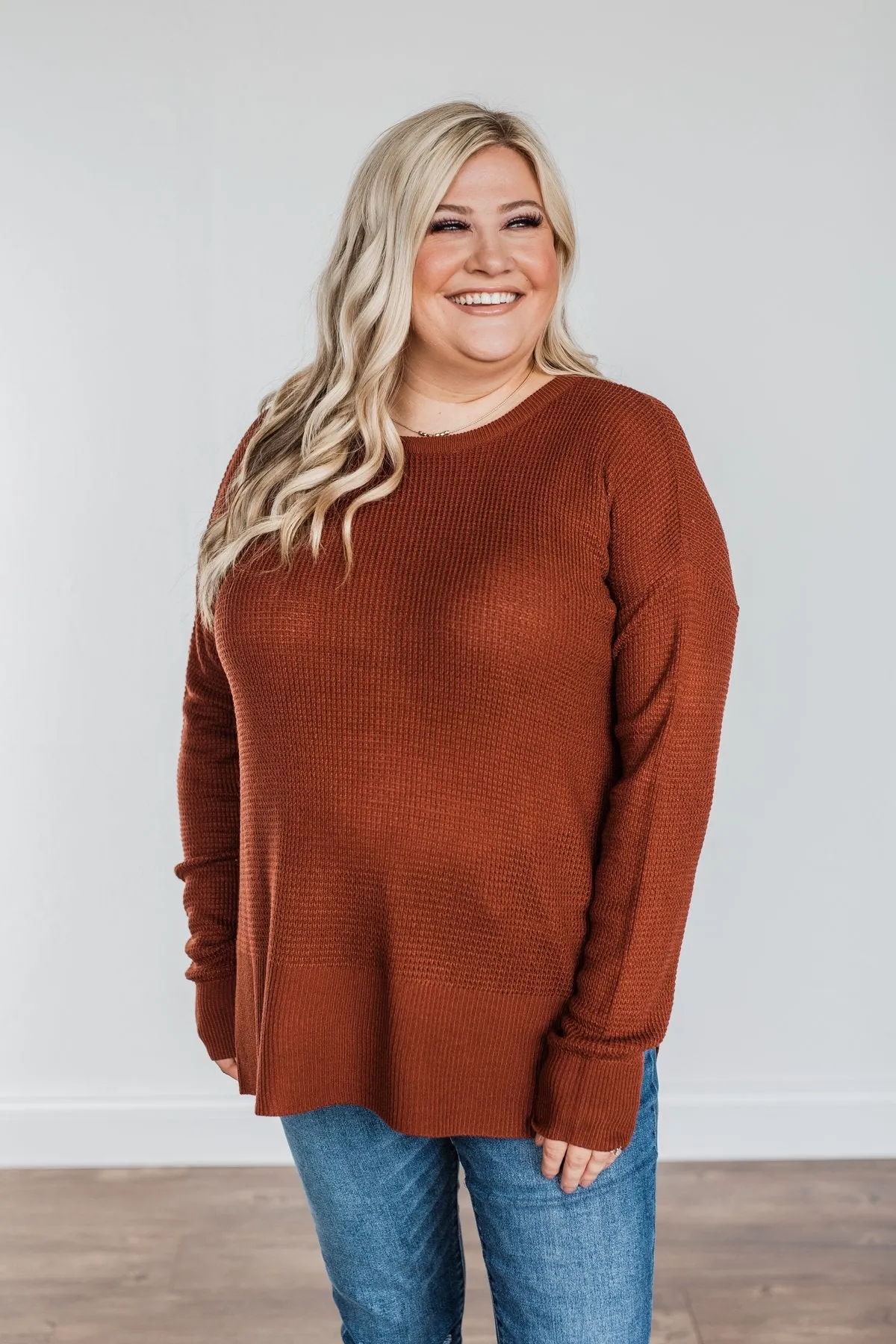 Dream About Us Knit Sweater- Copper