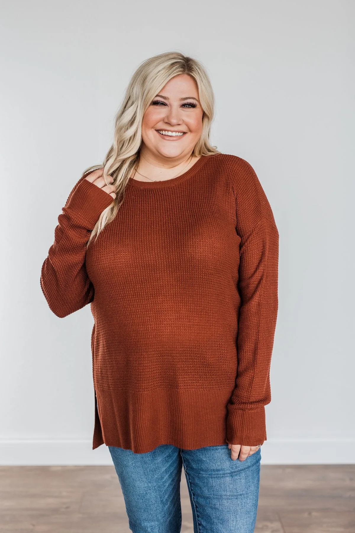 Dream About Us Knit Sweater- Copper