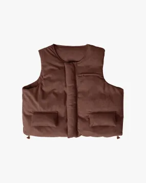 EPTM SUEDE BUBBLE VEST-BROWN