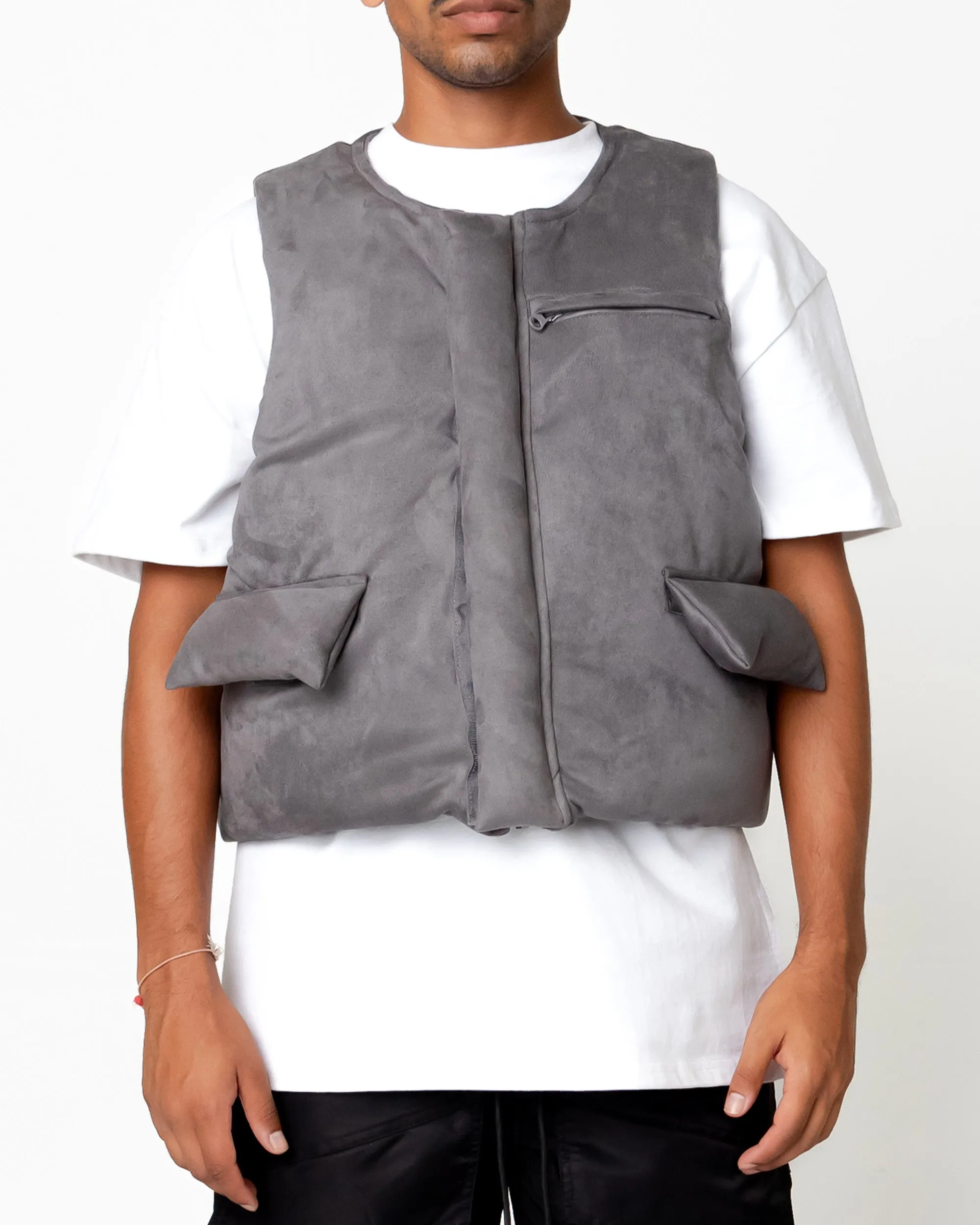 EPTM SUEDE BUBBLE VEST-GRAY