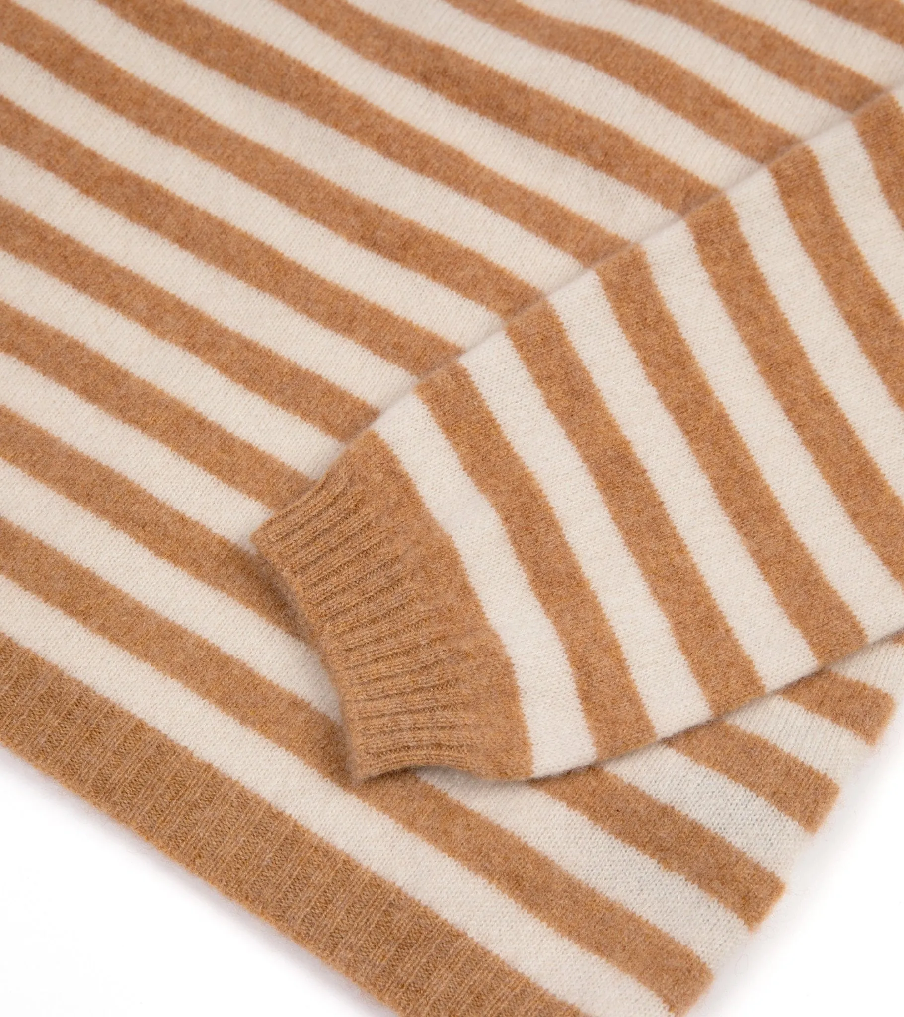 Fedeli Light Striped Cashmere Sweater: Honey