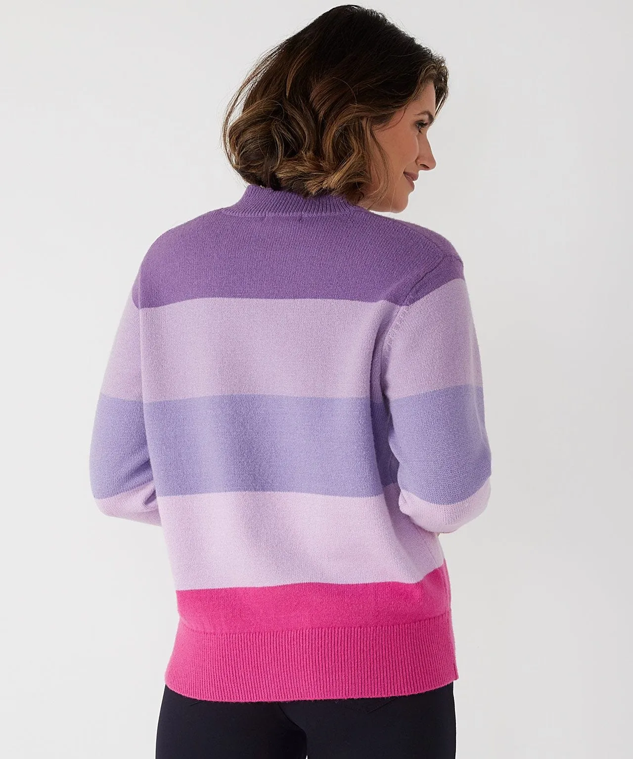 First Avenue Bold Stripe V-neck Jumper