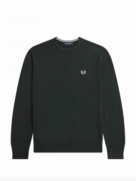 Fred Perry Classic Crew Neck Jumper/Night Green - AW23 SALE