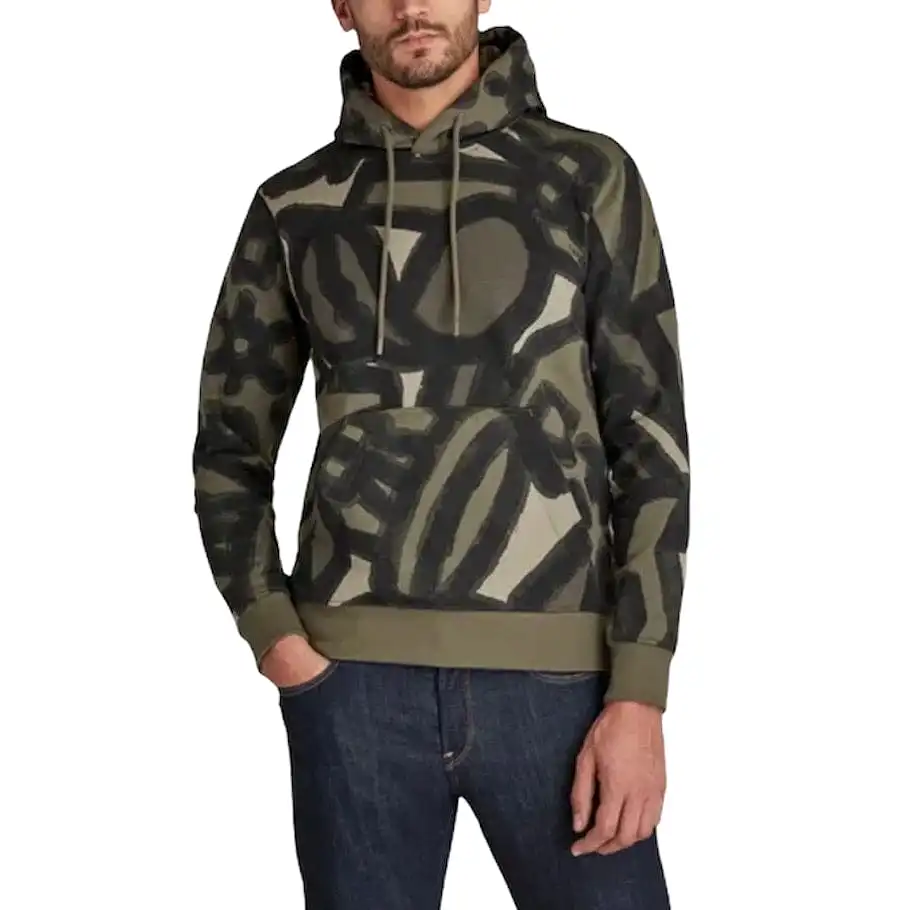 G-Star RAW Brush Stroke Allover Hooded Sweater (Camo)