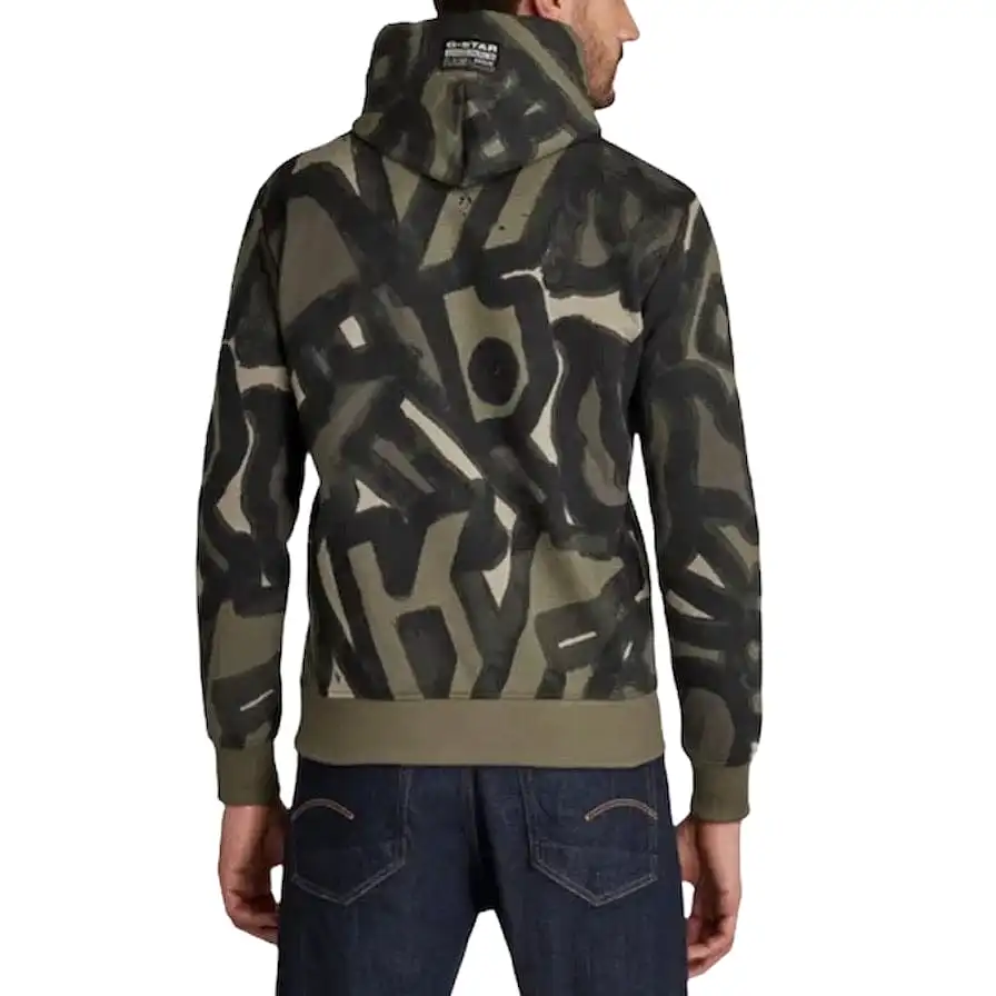 G-Star RAW Brush Stroke Allover Hooded Sweater (Camo)