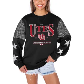 Gameday Couture Utah Utes Women's Black Shining Spirit Fleece Pullover Sweatshirt