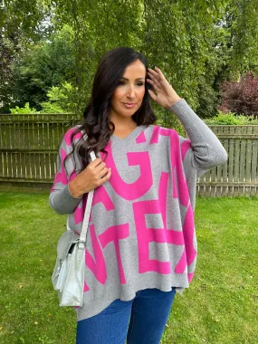 Graphic V Neck Jumper Kiera