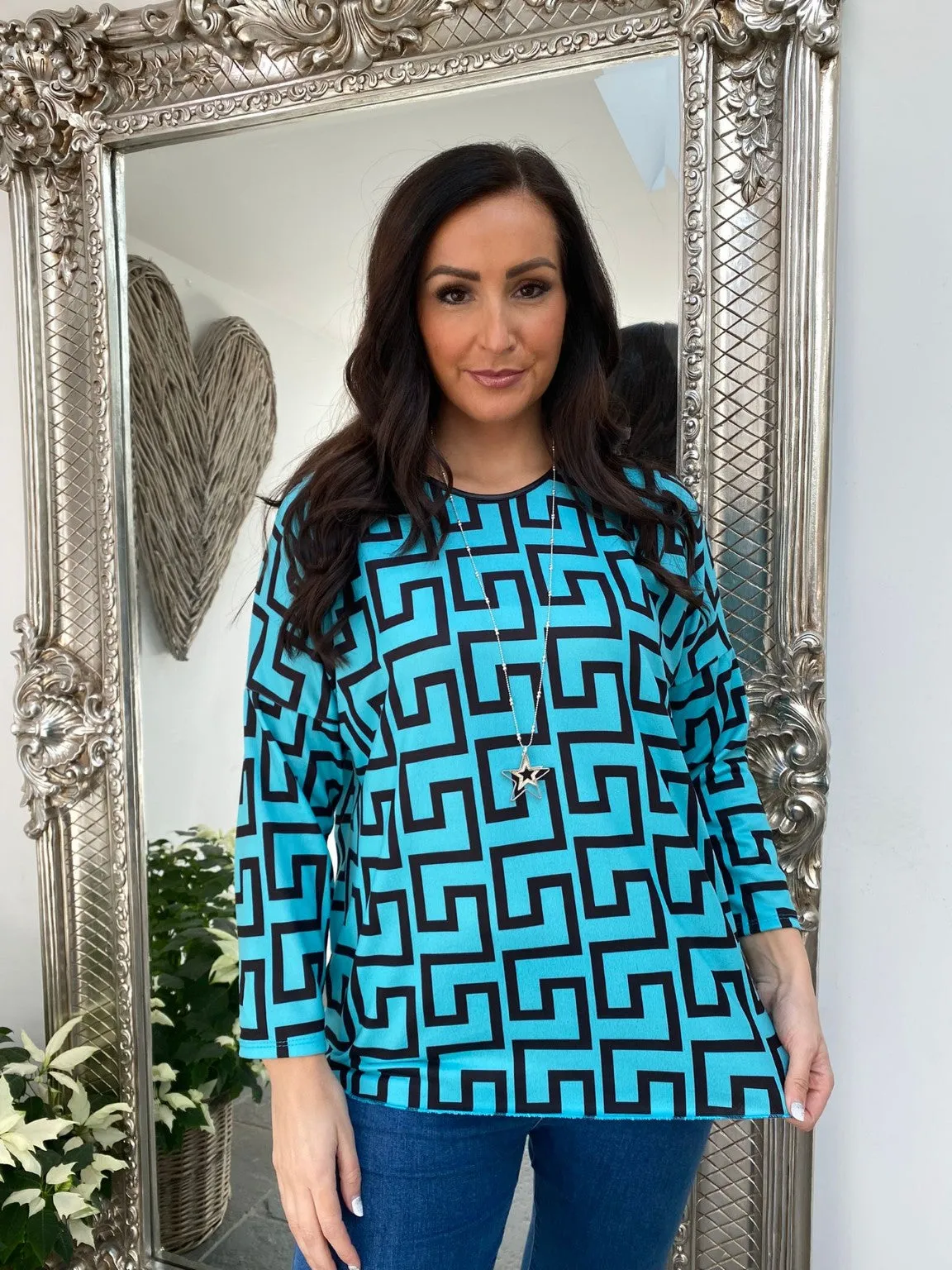 Greek Key Patterned Top Izzy