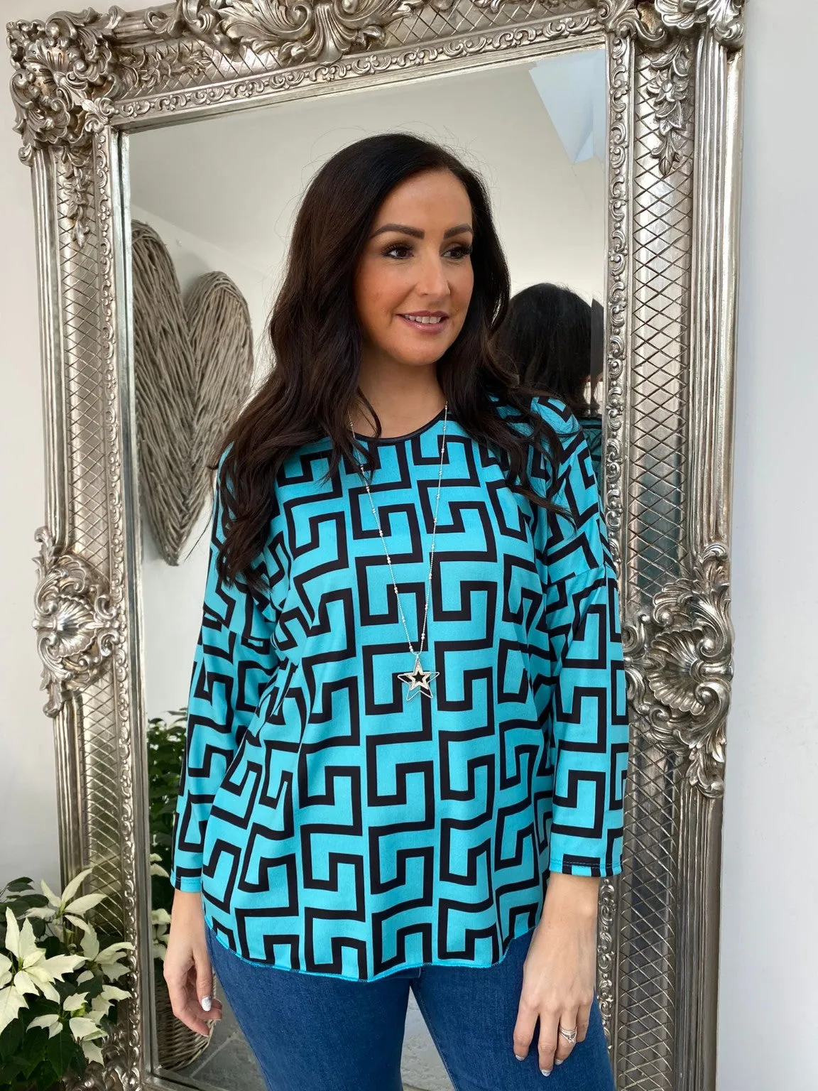 Greek Key Patterned Top Izzy