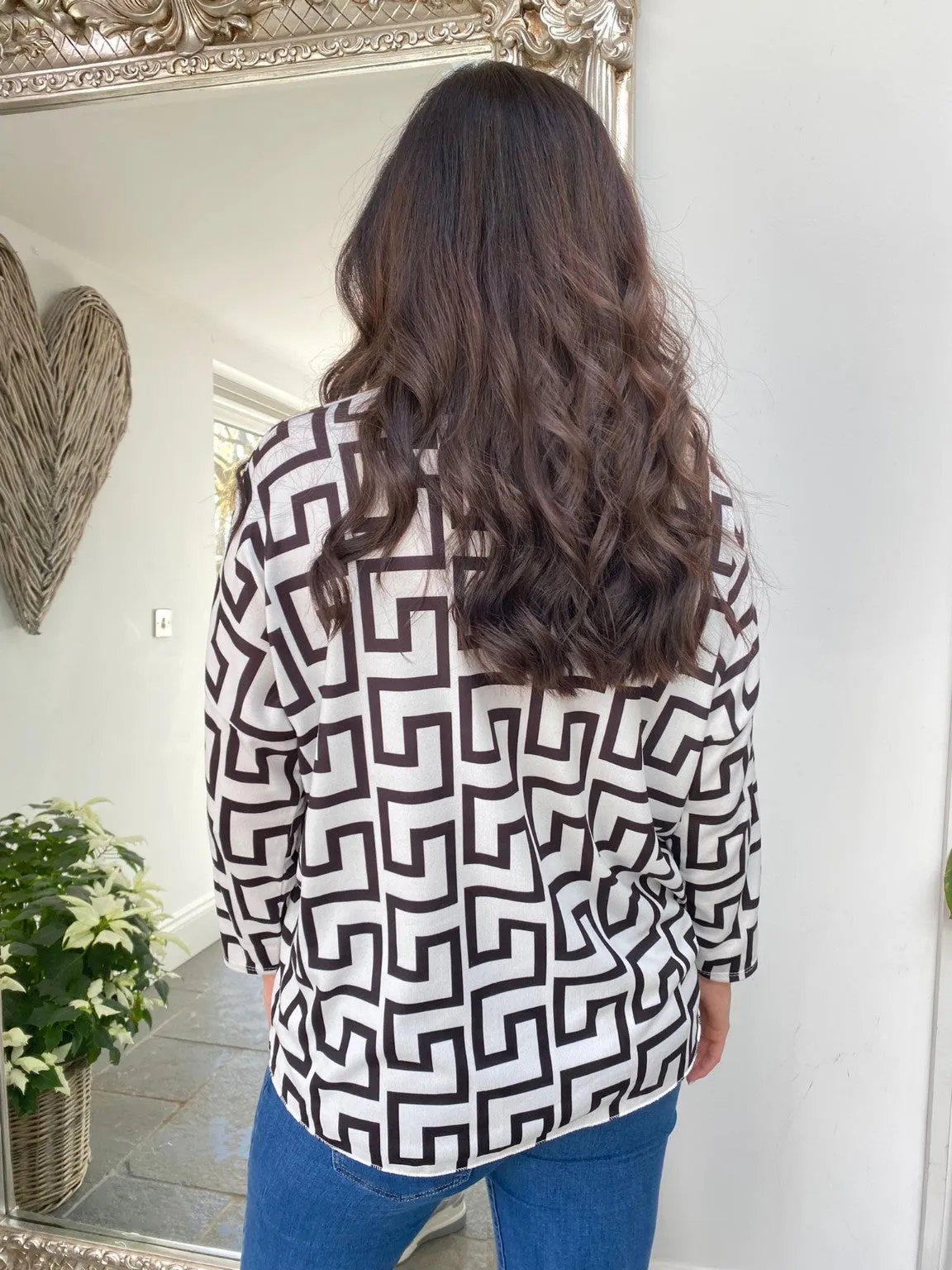 Greek Key Patterned Top Izzy