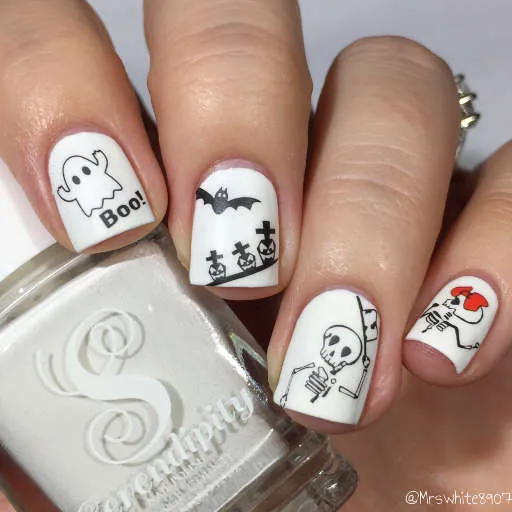 Halloween Mummy Nails Skeleton Nail Water Decals