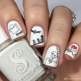 Halloween Mummy Nails Skeleton Nail Water Decals