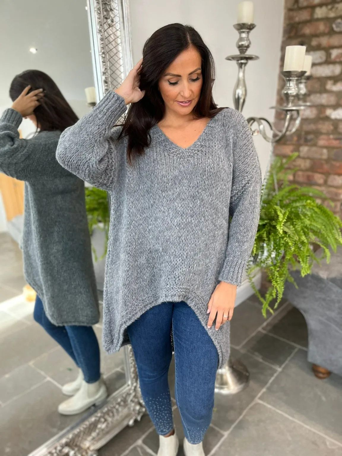 Hi-Lo Knitted Jumper Alexia