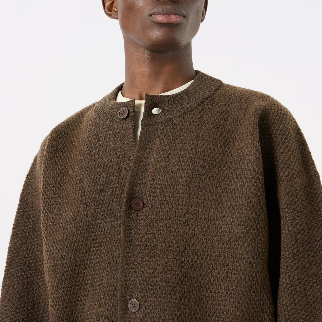 HOMME PLISSÉ ISSEY MIYAKE Rustic Knit Cardigan - Brown