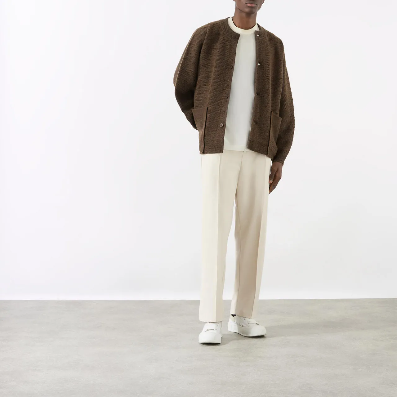 HOMME PLISSÉ ISSEY MIYAKE Rustic Knit Cardigan - Brown