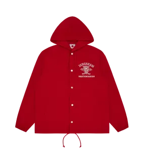 HOODED COACH JACKET - RED