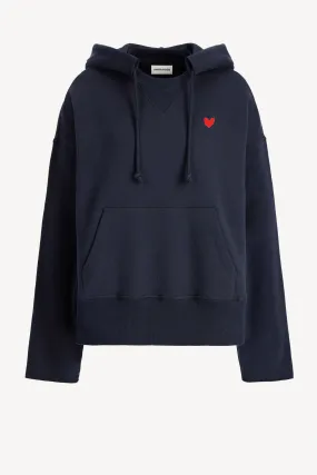 Hoodie Open Seam in Navy