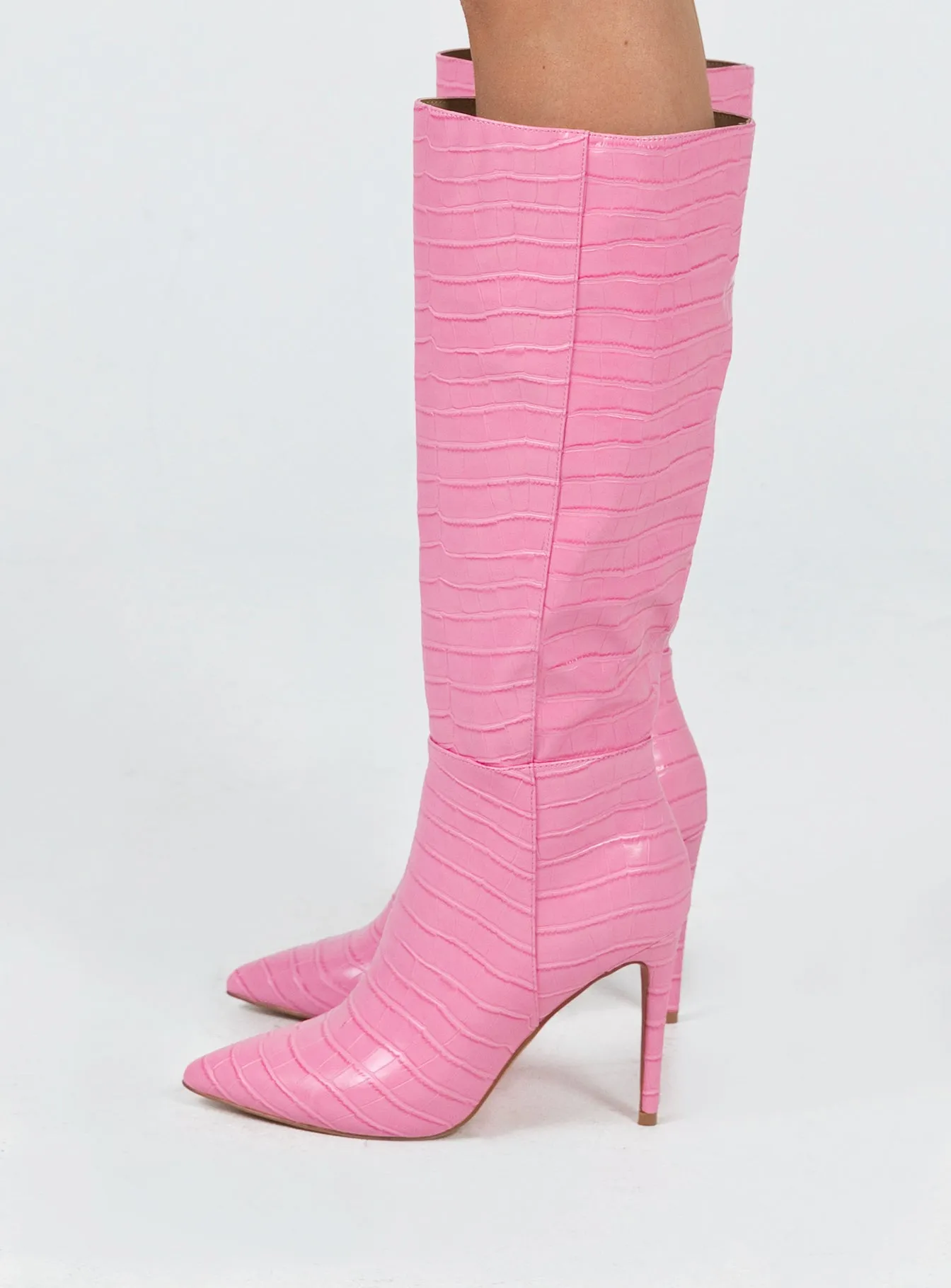 Icon Boot Pink Croc