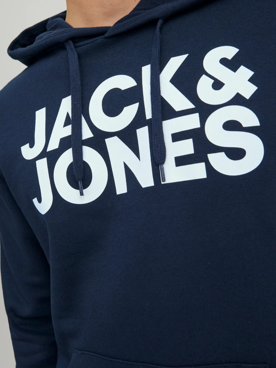 Jack & Jones Men's 'JJECORP' Hoodie Logo Sweatshirt