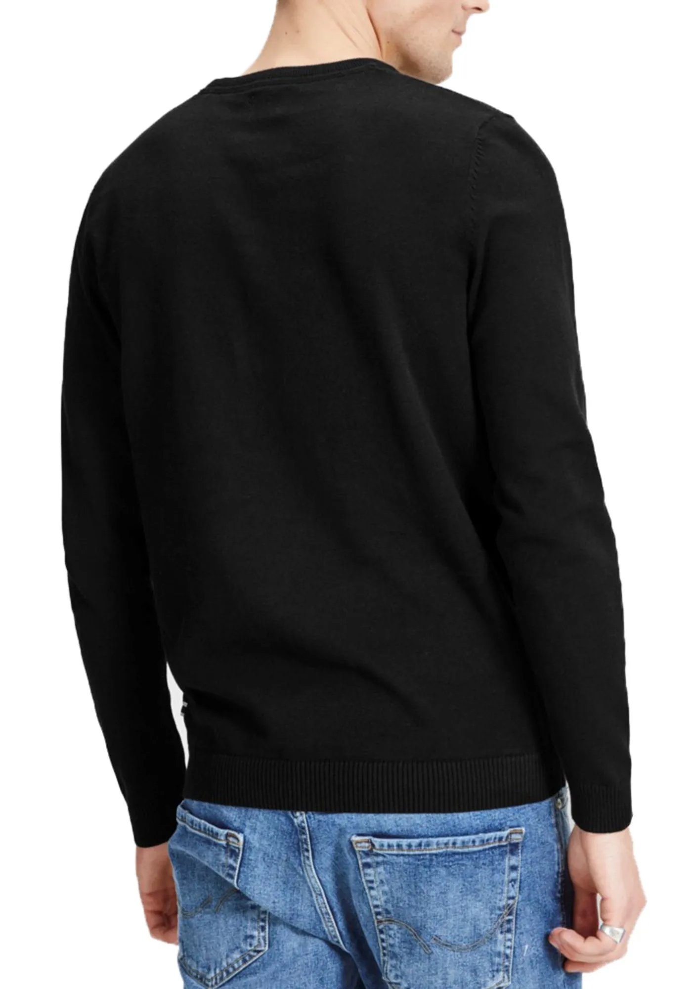 Jack & Jones Crew Neck Basic Knit Jumper Black