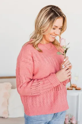 Kiss Me More Knit Sweater- Pink