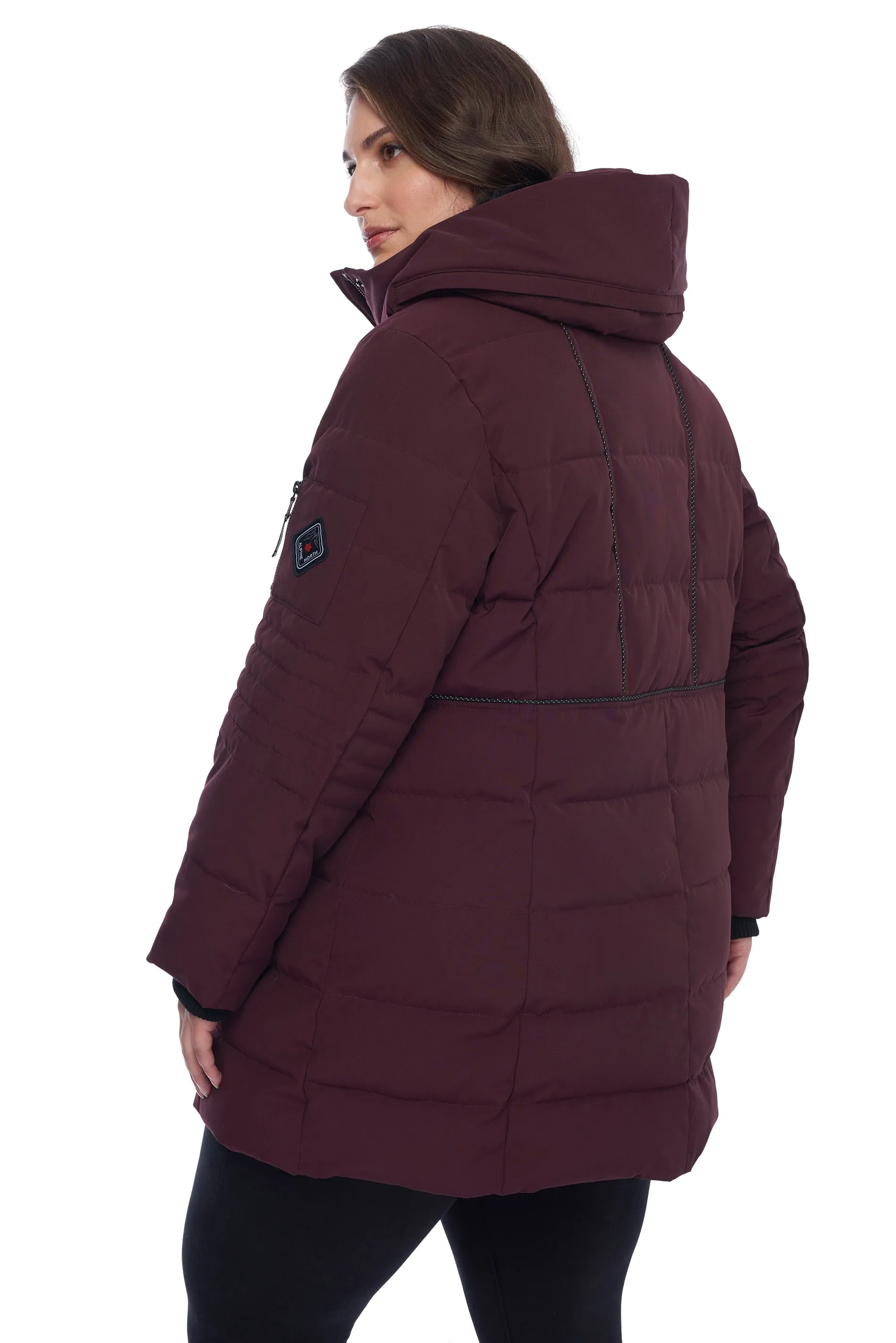 KOOTNEY PLUS | WOMEN'S VEGAN DOWN (RECYCLED) MID-LENGTH PARKA, GRAPE (PLUS SIZE)