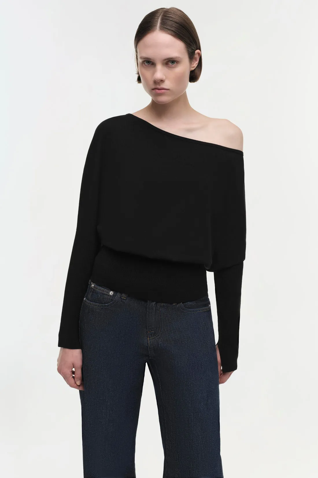 Lavina Draped Off Shoulder Sweater