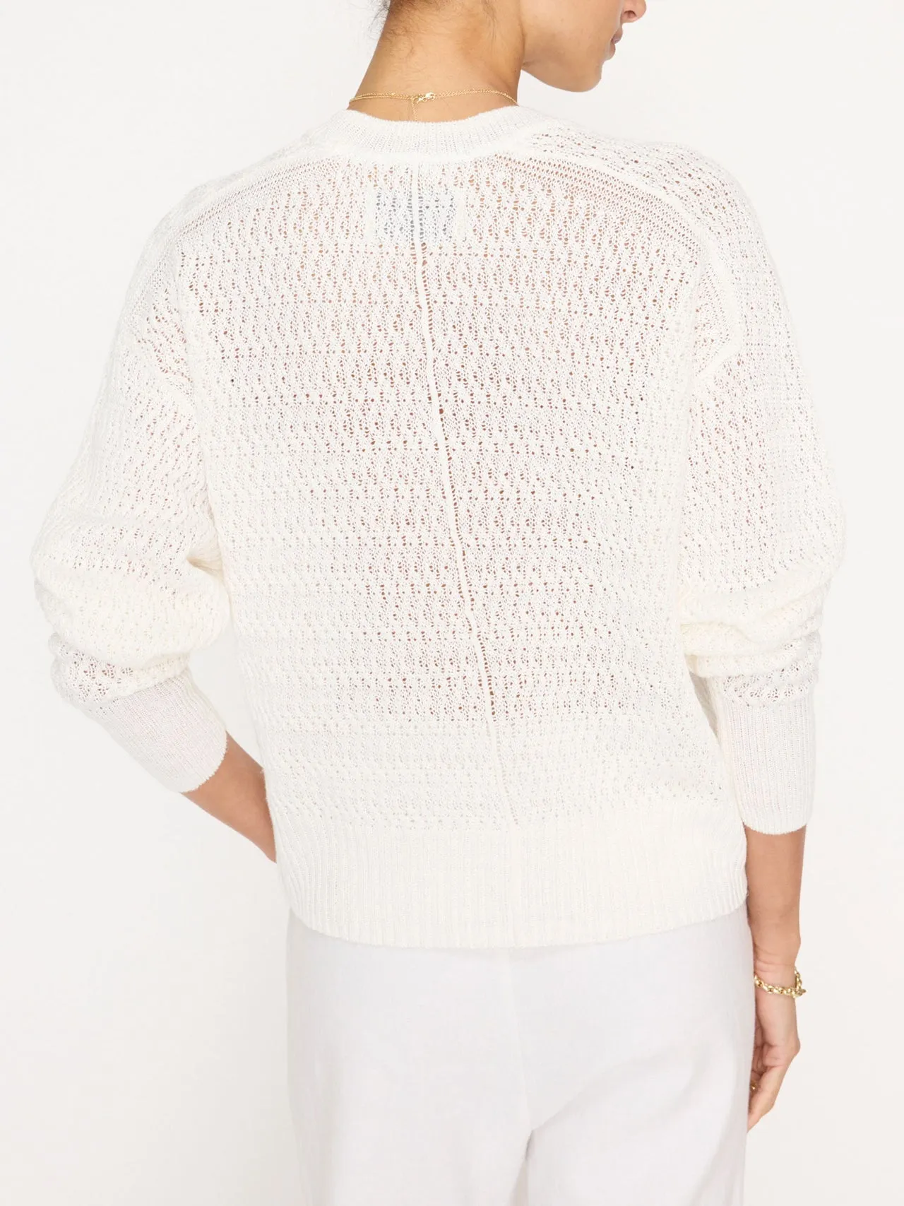 Leia Open Stitch Vee Sweater