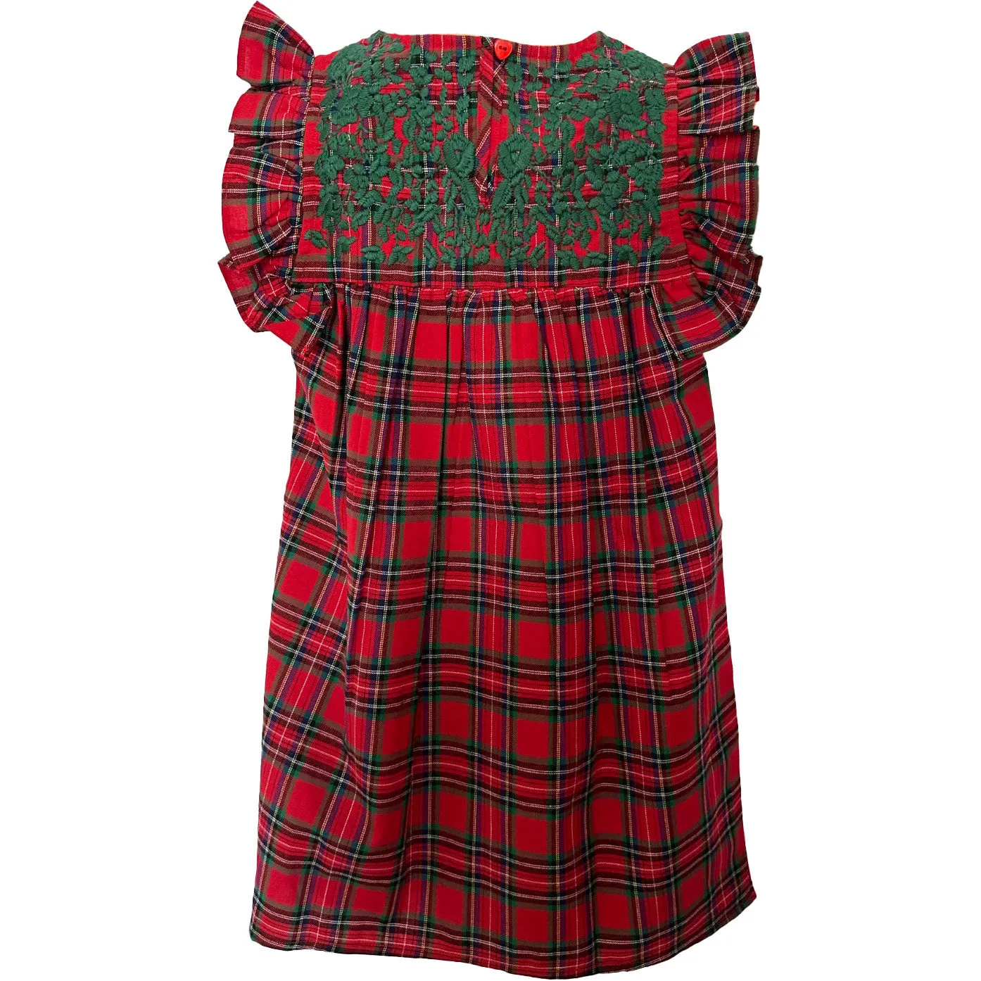 Little Girl Red Christmas Tartan Angel Dress