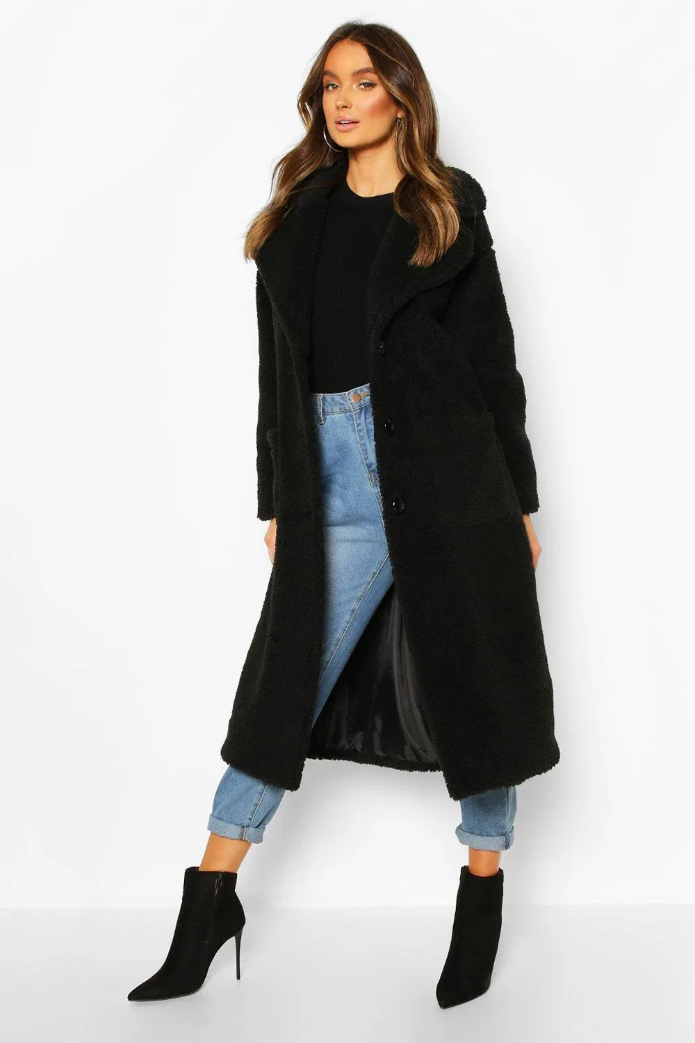 Longline Teddy Faux Fur Coat