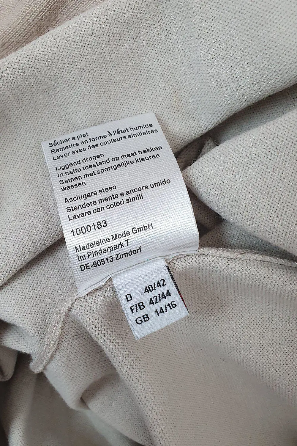 MADELEINE Cream Fine Knit Boat Neck Jumper (GB 14)