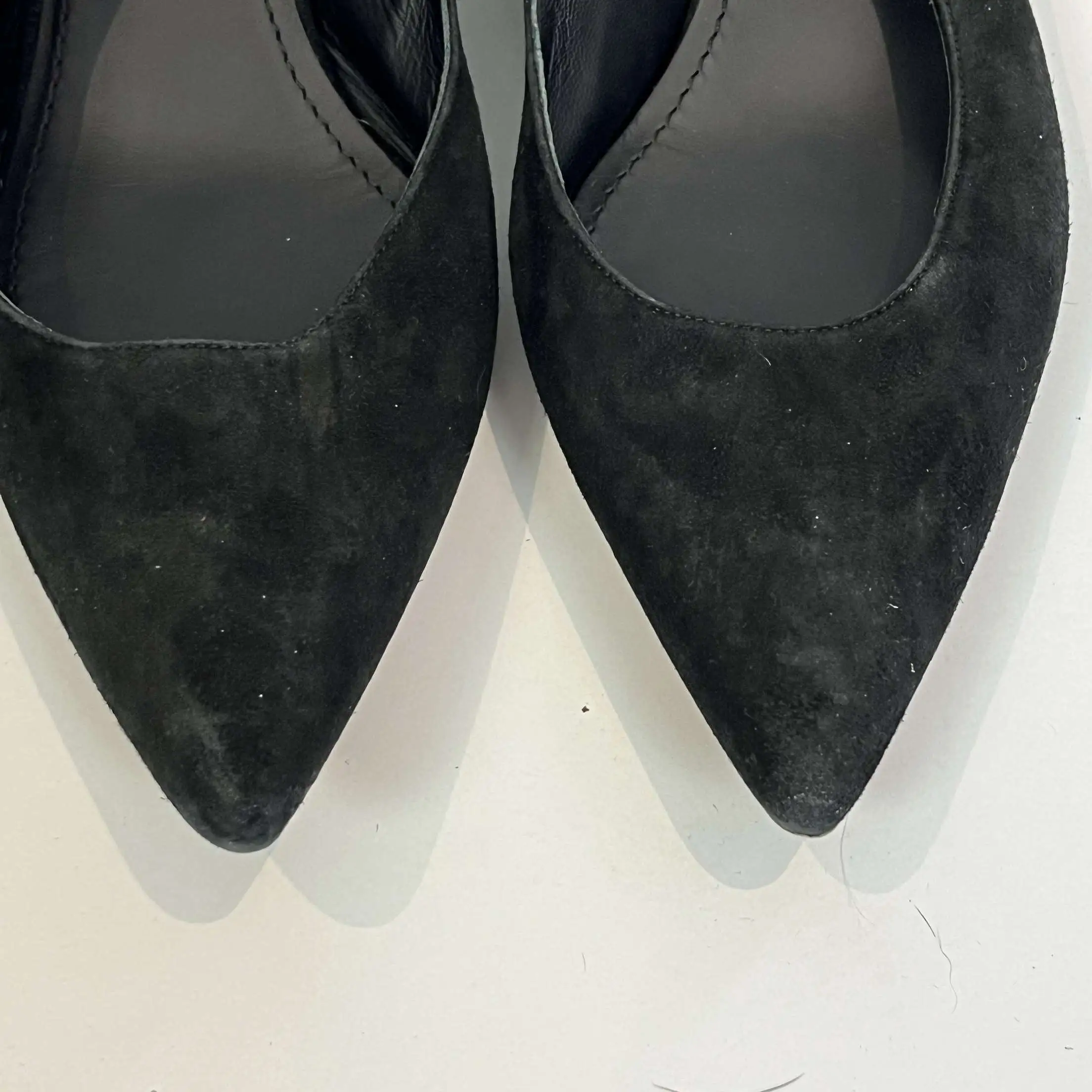 Mansur Gavriel Black Suede Slingback Pumps 37.5