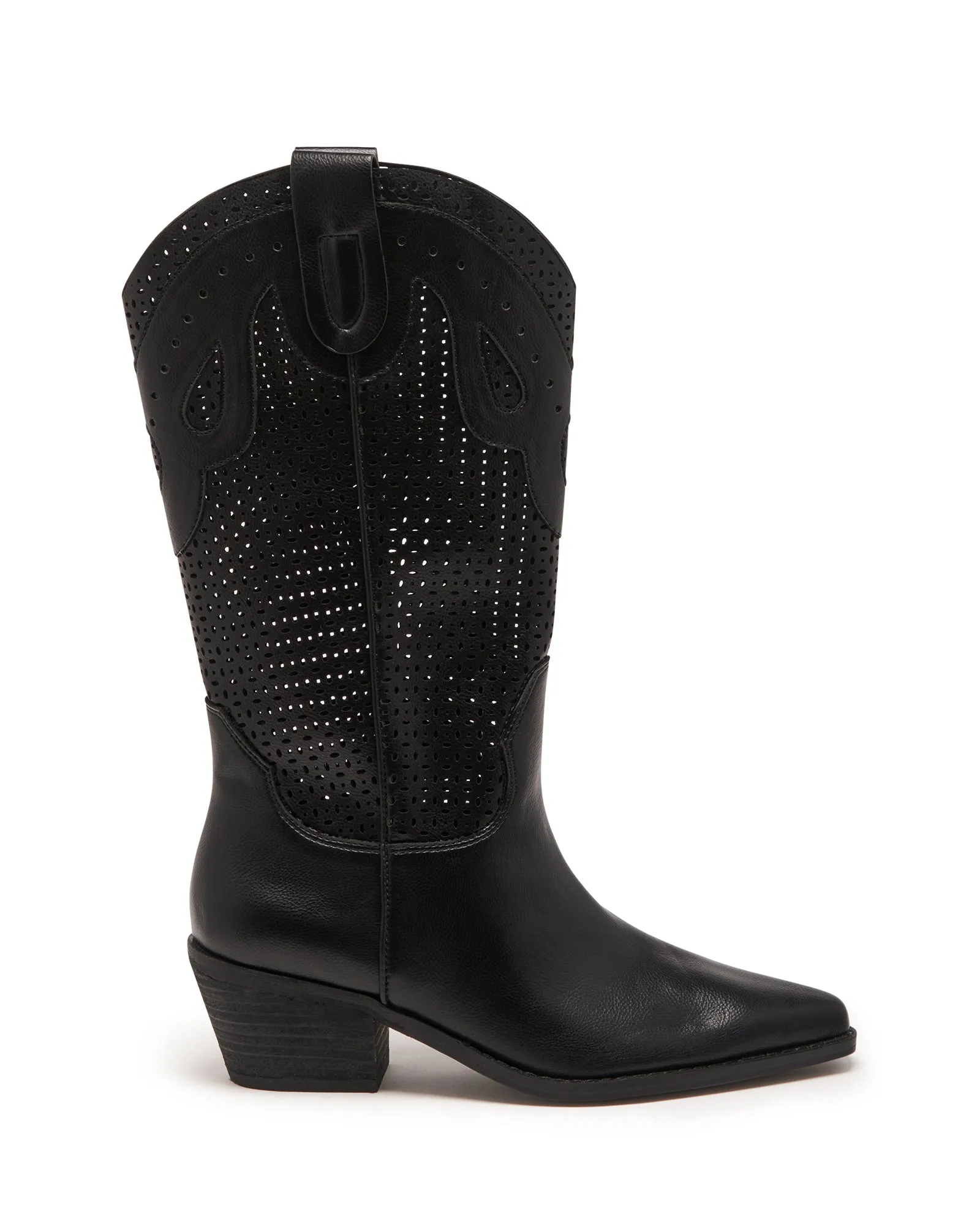 Maxine Cowboy Boot Black Tumbled