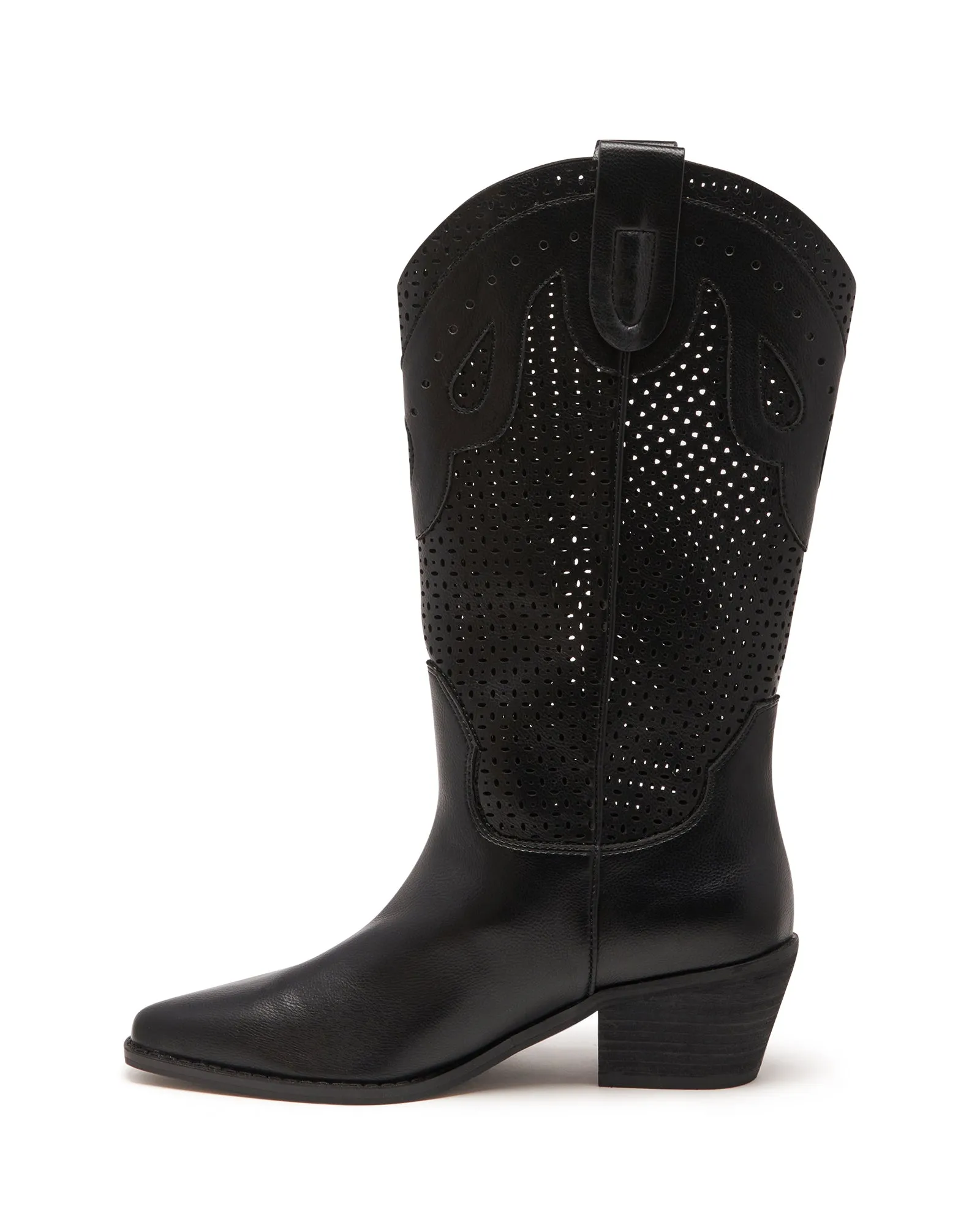 Maxine Cowboy Boot Black Tumbled