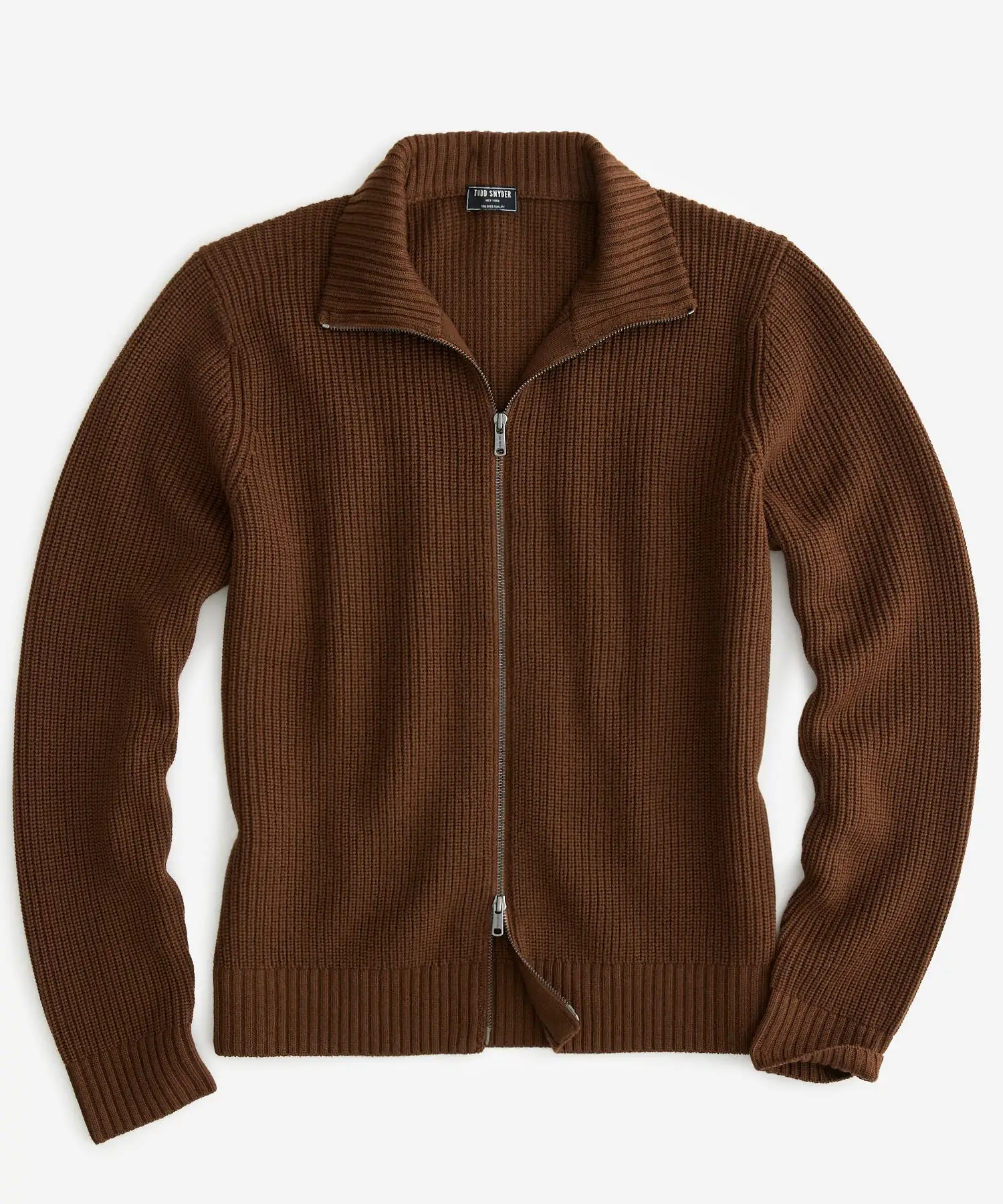 Merino Full-Zip Sweater in Toasted Coconut