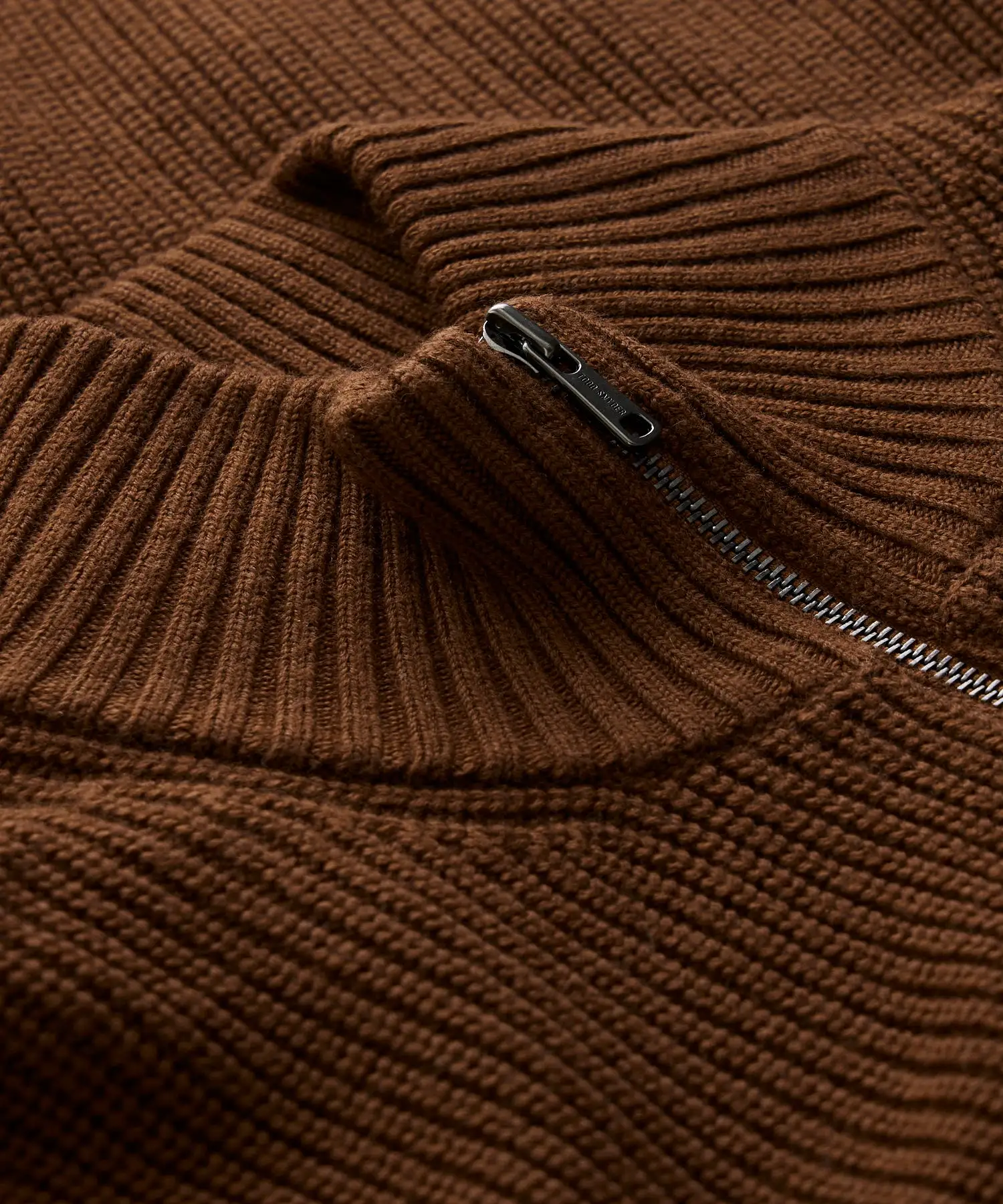 Merino Full-Zip Sweater in Toasted Coconut