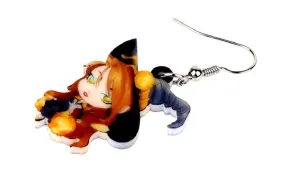 New Acrylic Halloween Anime Magical Witch Dangle Drop Earrings