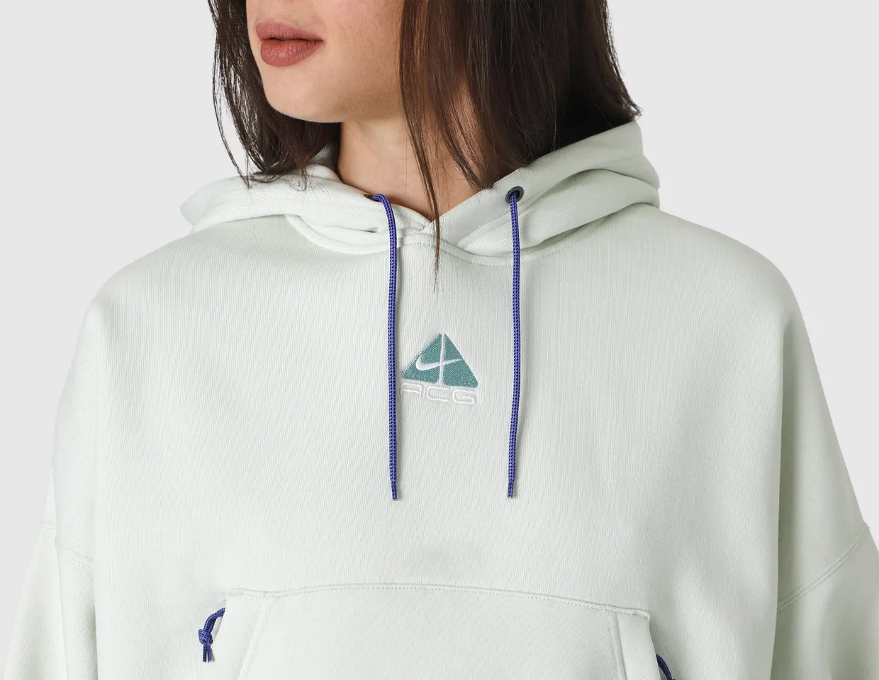 Nike ACG Women's Tuff Knit Fleece Pullover Hoodie Sea Glass / Summit White