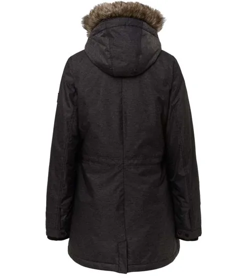 O'Neill Journey Parka Chaqueta de invierno para mujer con corte ceñido y chaqueta con capucha 0P5012 9010 gris oscuro