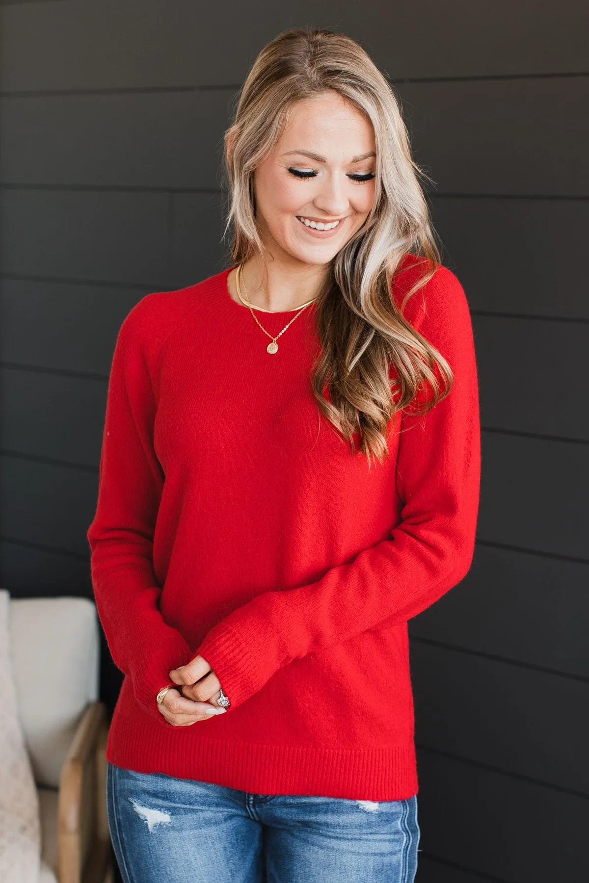 Only The Best Knit Sweater- Red