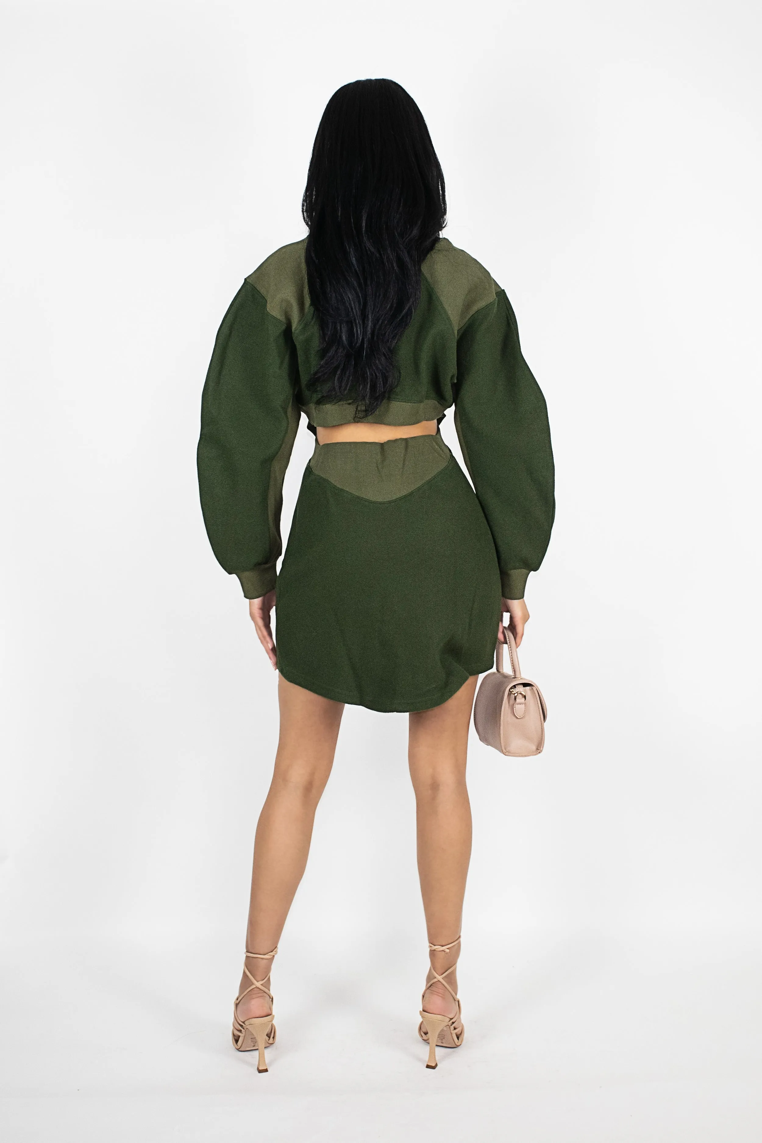 Open Back Sweatshirt Dress