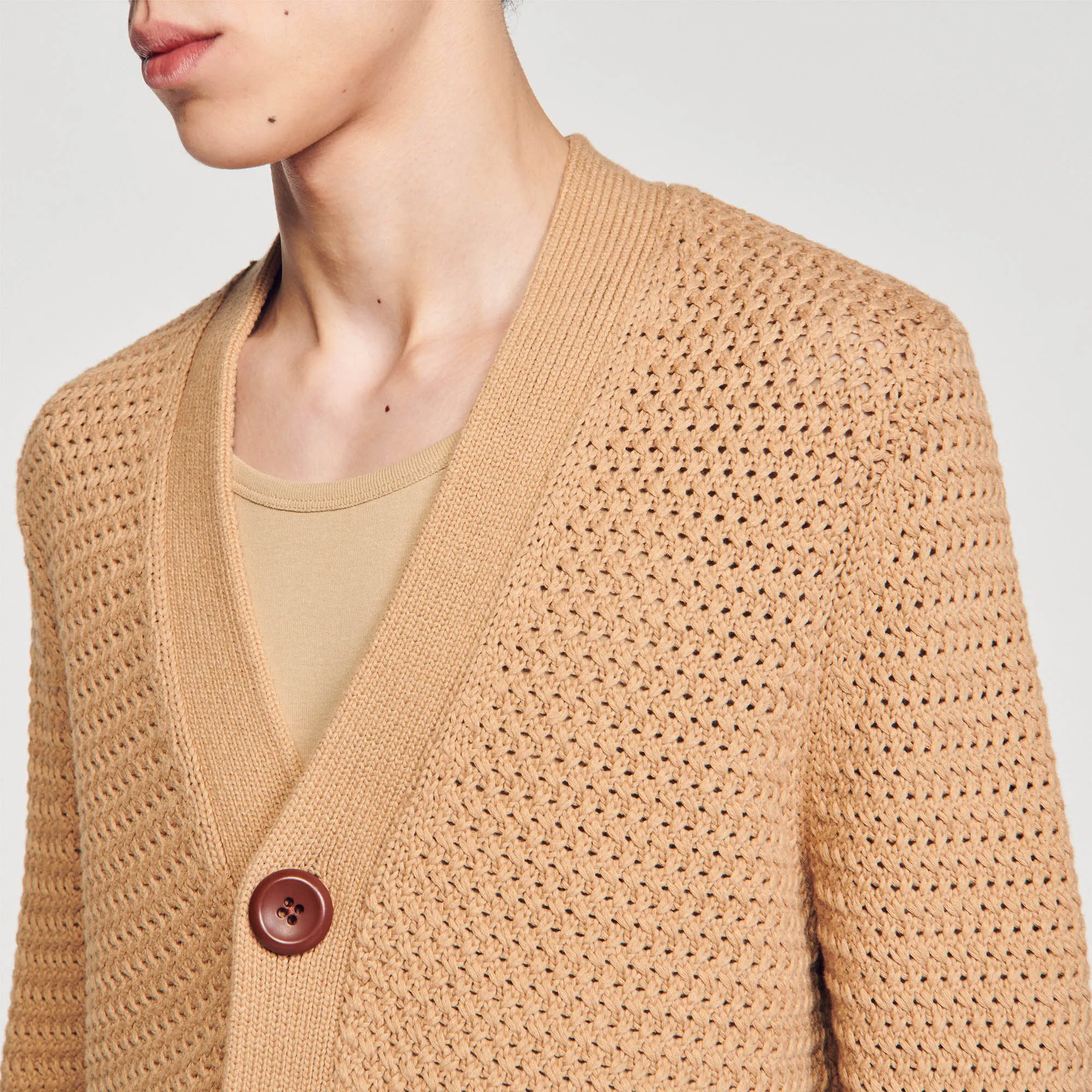 Openwork knit cardigan