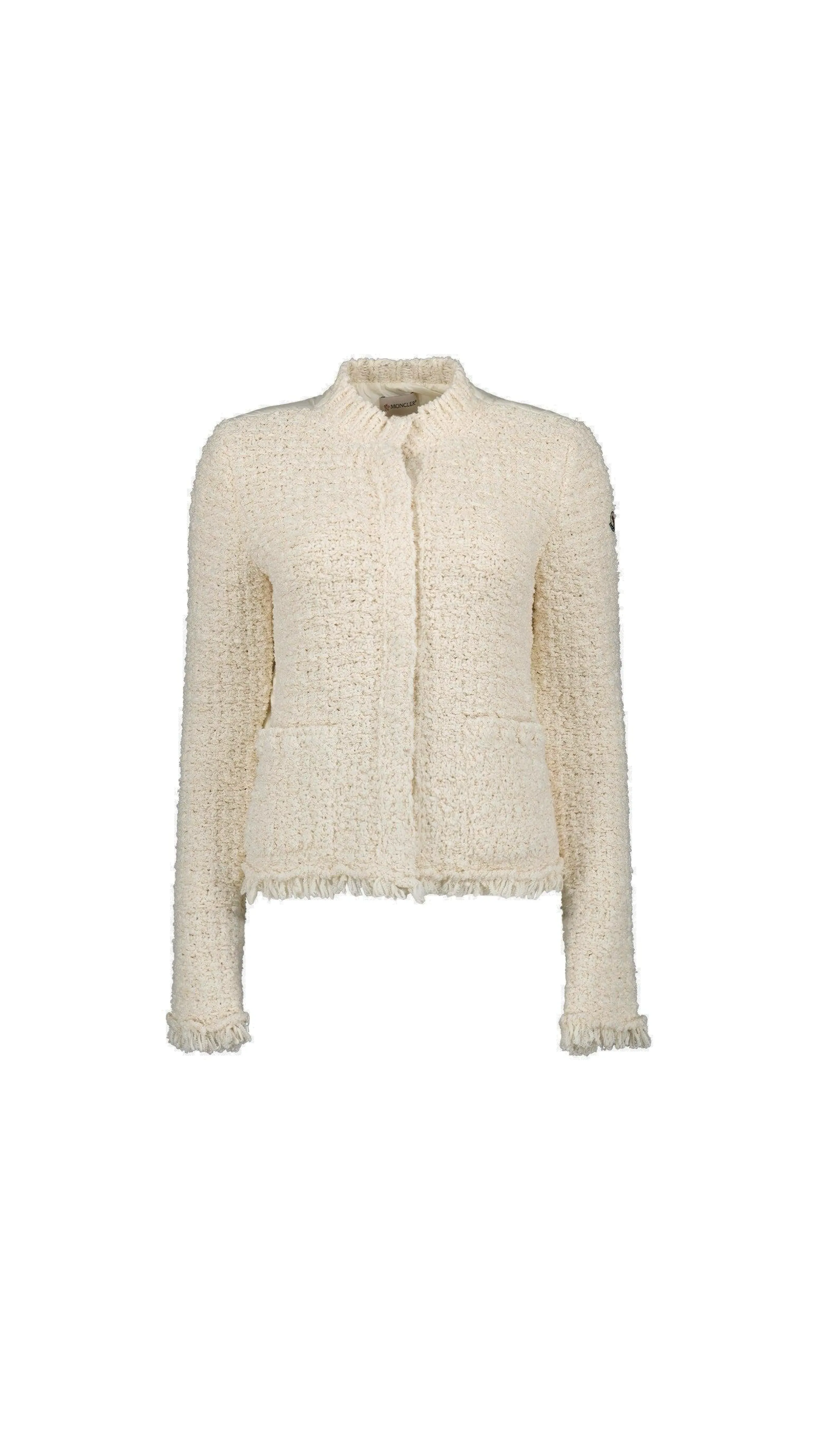 Panelled Tweed Jacket - Beige