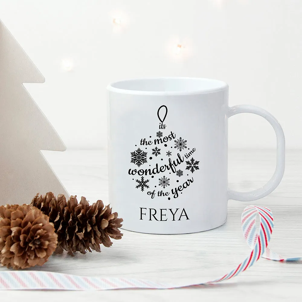 Personalised Christmas Bauble White Mug