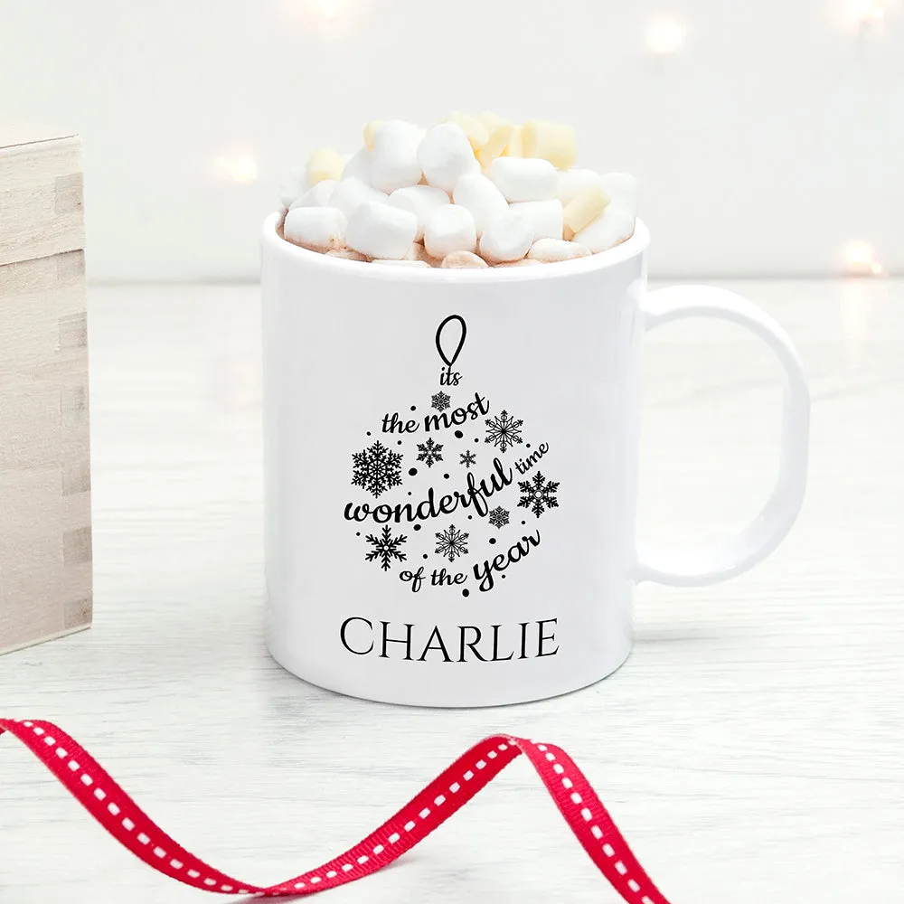 Personalised Christmas Bauble White Mug